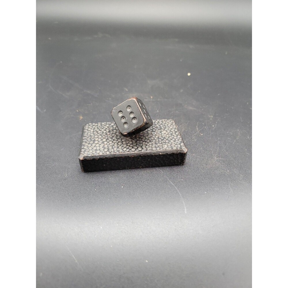 Vintage Bronze Die Dice Paperweight  Games Cards Gift